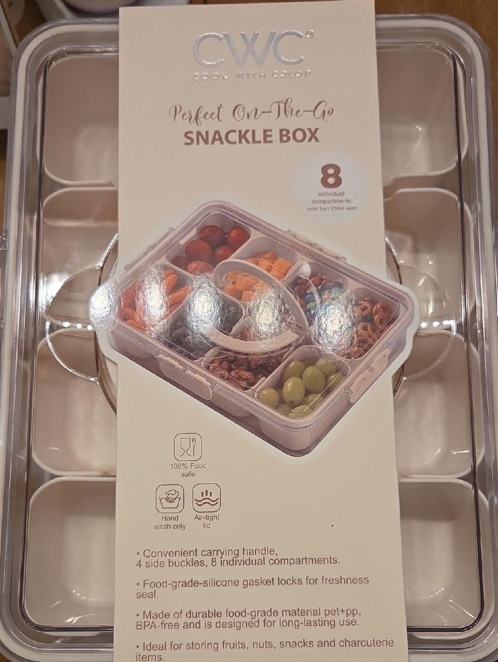 CWC Perfect On-The-Go Snackle Box - Clear/Beige
